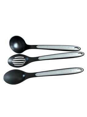 Calphalon Black and Gray 3-Piece Serving Spoon Set